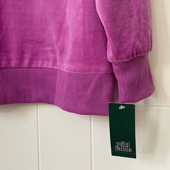 Wild Fable NEW Purple Velour Quarter Zip Pullover Top ~ NWT Size Large - Picture 11 of 16